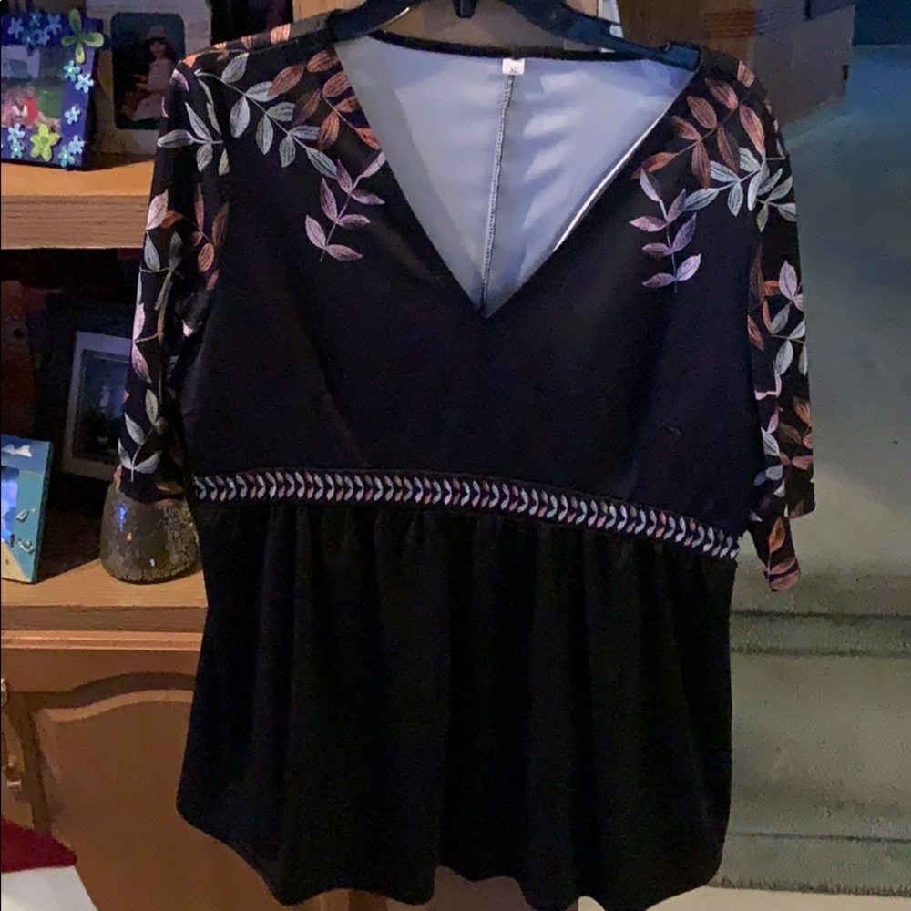 Tunic black dress shirt- worn once